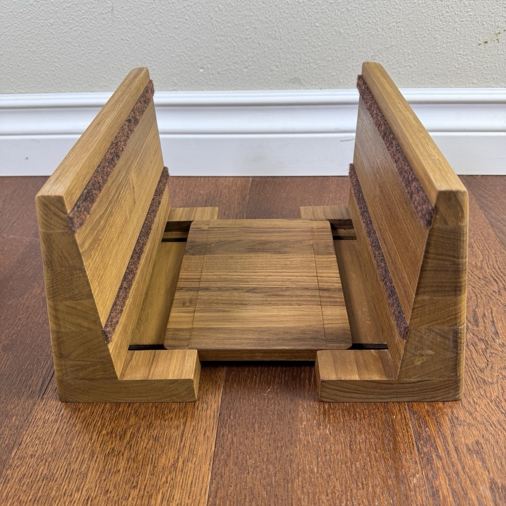 Vintage Kalmar Teakwood‎ Expanding Record Holder Vinyl Storage Media Organizer